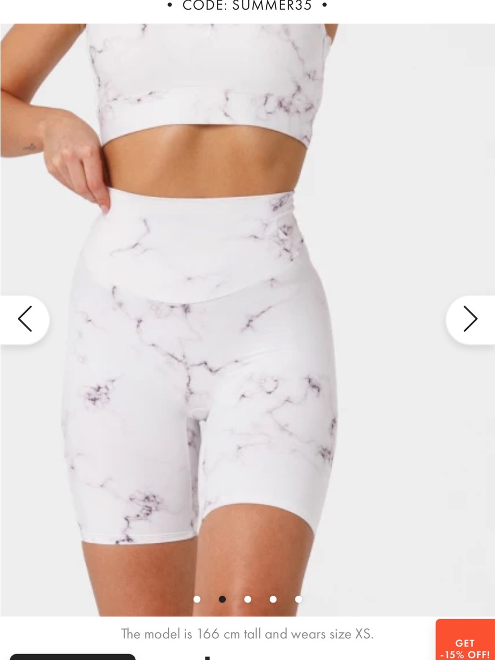 Carpatree   Marble-Print High-Waist Bike Shorts
